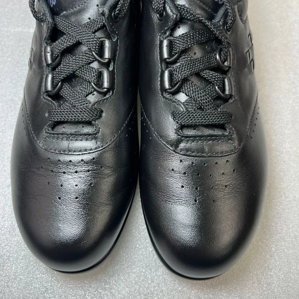 SAS FREETIME Women's Walking Shoes Black Leather Size 6 M Comfy USA Made Lace Up